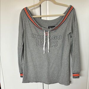 Chicago Bears Women's Gray Off-Shoulder Pullover Top